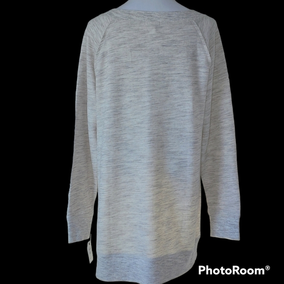 SWEATSHIRT CASLON NWT Grey White Tunic Long Sleeves Lightweight Size X-Large - Picture 2 of 8